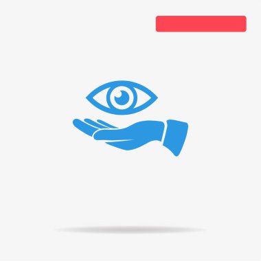 Göz ve el simgesi. Vektör konsept illüstrasyon tasarımı için.