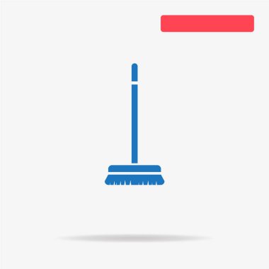 Süpürge simgesi. Vektör konsept illüstrasyon tasarımı için.