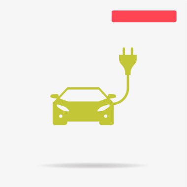 Elektrikli otomobil simgesi. Vektör konsept illüstrasyon tasarımı için.