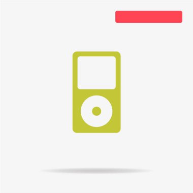 Taşınabilir kitle iletişim araçları oyuncu simgesi. Vektör konsept illüstrasyon tasarımı için.