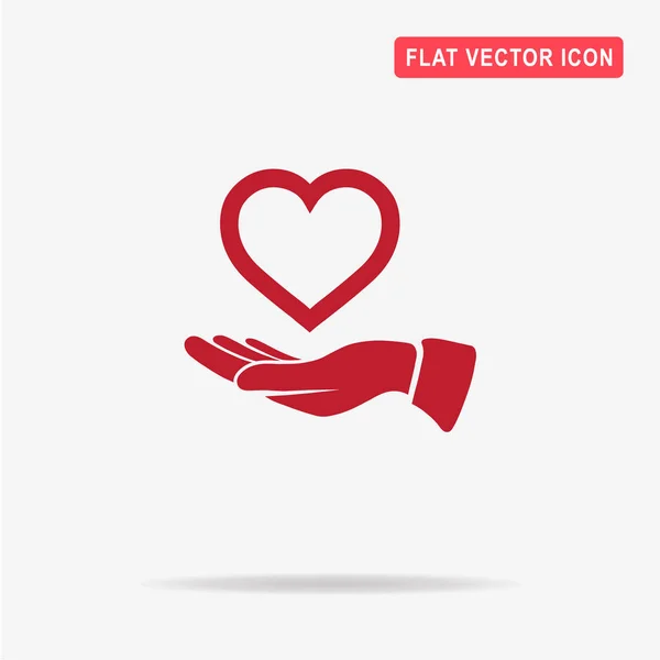 Pictogram Van Hart Hand Vectorillustratie Concept Voor Ontwerp — Stockvector