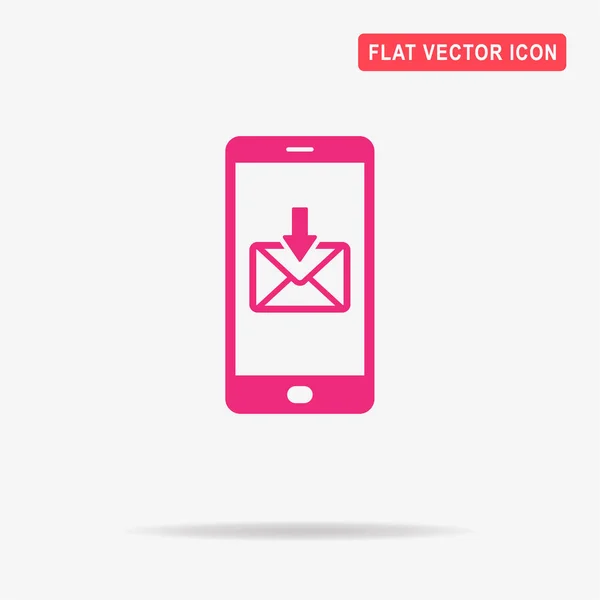 Mobile Email Icon Vector Concept Illustration Design — Stock Vector
