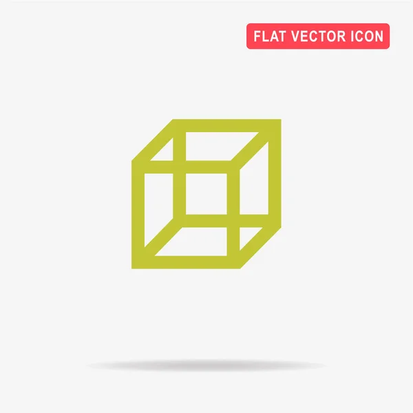 Cube Icon Vector Concept Illustration Design — Stock Vector