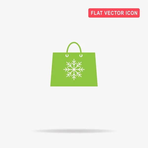 Christmas Shopping Bag Pictogram Vectorillustratie Concept Voor Ontwerp — Stockvector