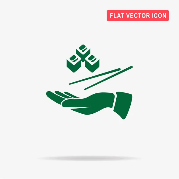 Sushi Hand Icon Vector Concept Illustration Design — Stock Vector