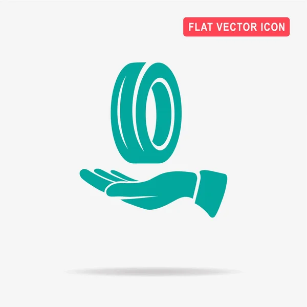 Road Tire Hand Icon Vector Concept Illustration Design — Stock Vector