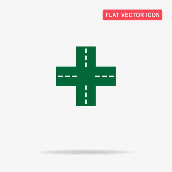 Crossroad Icon Vector Concept Illustration Design — Stock Vector