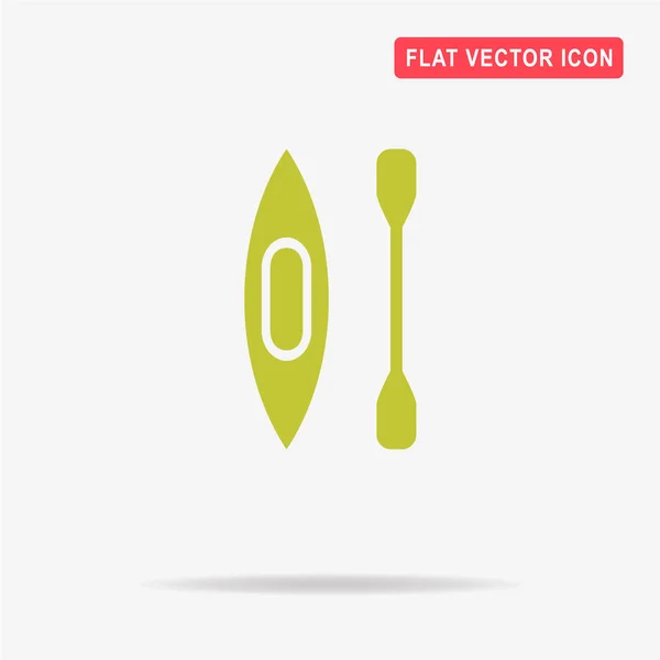 Canoa Con Icono Remo Ilustración Del Concepto Vectorial Para Diseño — Vector de stock