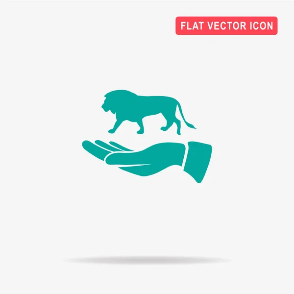 Leeuw Hand Pictogram Vectorillustratie Concept Voor Ontwerp — Stockvector