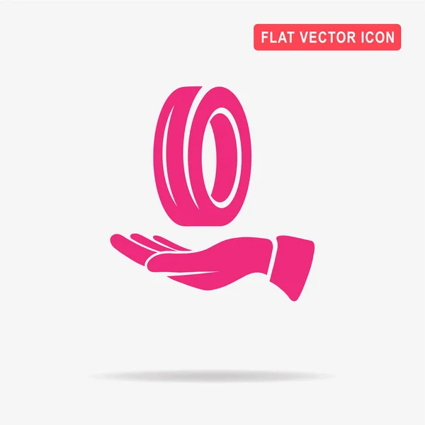 Road Tire Hand Icon Vector Concept Illustration Design — Stock Vector