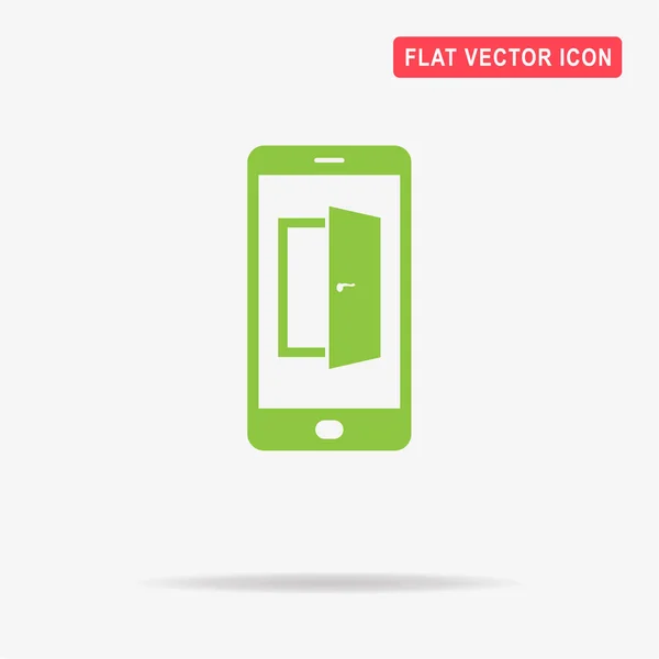 Mobilní Dveře Ikona Vektorové Ilustrace Koncept Pro Design — Stockový vektor
