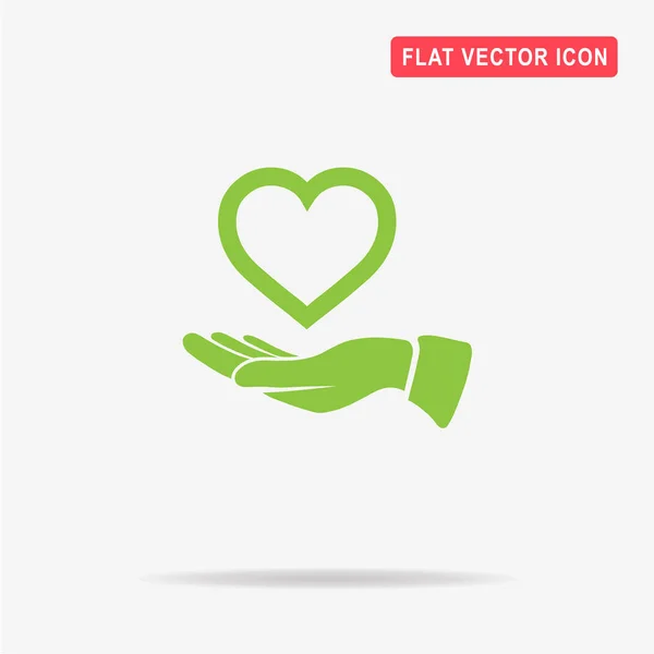 Icono Corazón Mano Ilustración Del Concepto Vectorial Para Diseño — Vector de stock