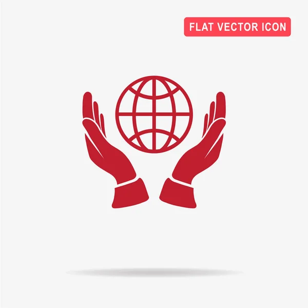 Globo Manos Icono Ilustración Del Concepto Vectorial Para Diseño — Vector de stock