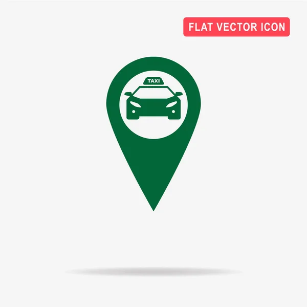 Icono Puntero Mapa Taxi Ilustración Del Concepto Vectorial Para Diseño — Vector de stock