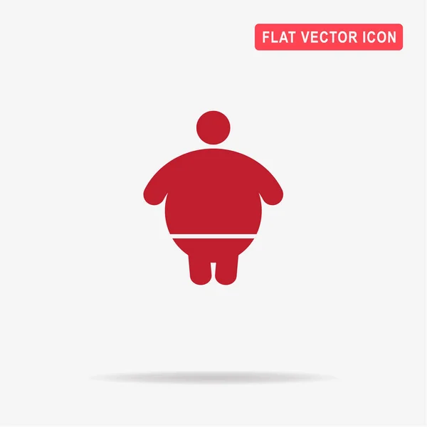 Overweight Man Icon Vector Concept Illustration Design — Stock Vector