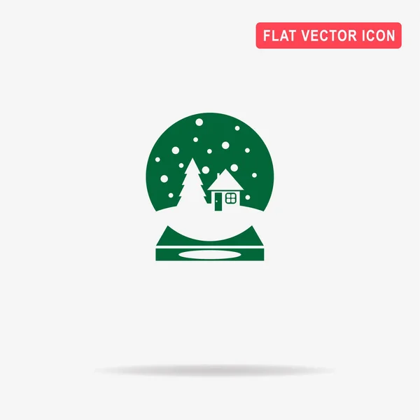 Kerst Sneeuw Wereldbol Icoon Vectorillustratie Concept Voor Ontwerp — Stockvector