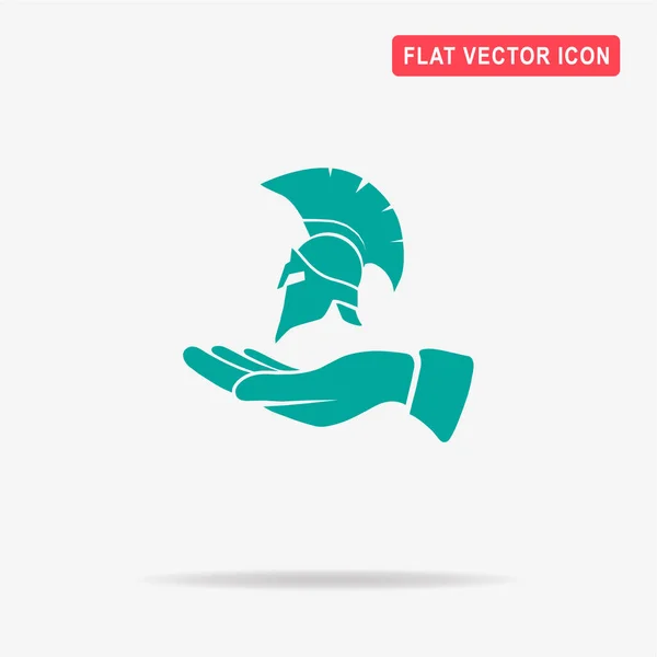 Pictogram Helm Hand Vectorillustratie Concept Voor Ontwerp — Stockvector