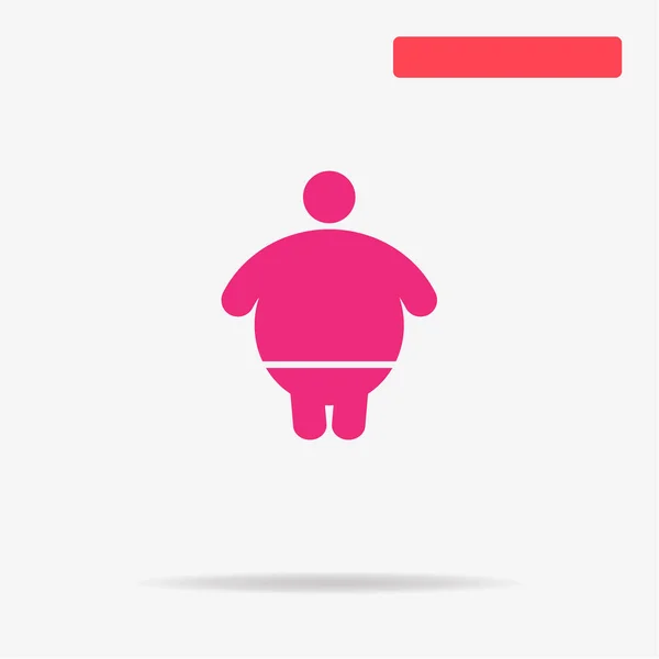 Overweight Man Icon Vector Concept Illustration Design — Stock Vector