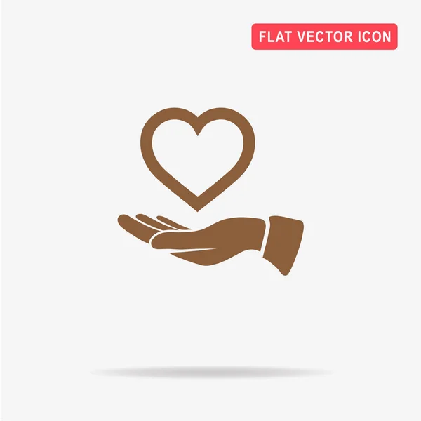 Heart Hand Icon Vector Concept Illustration Design — Stock Vector