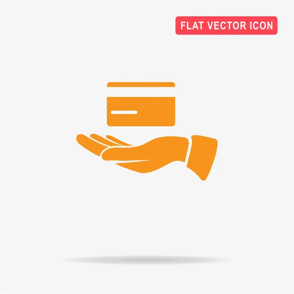 Credit Card Hand Icon Vector Concept Illustration Design — Stock Vector