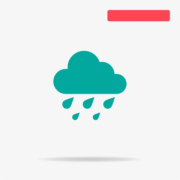 Wolke Mit Regensymbol Vektor Konzept Illustration Für Design — Stockvektor