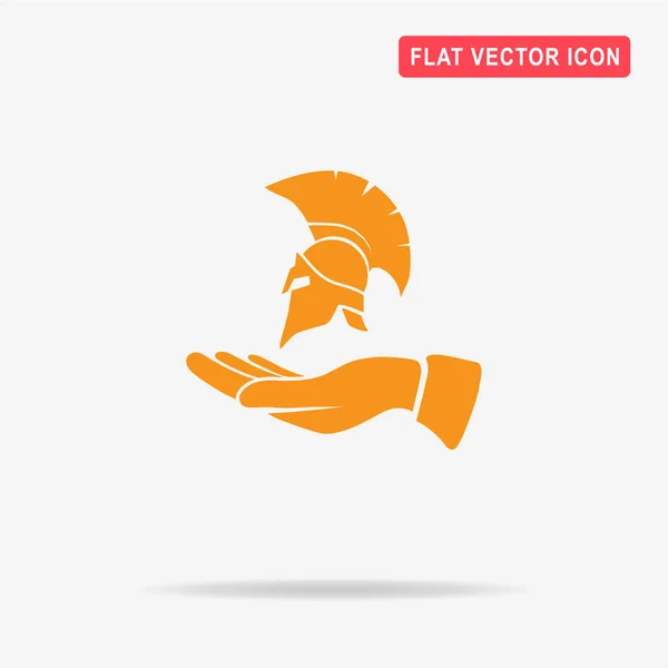 Helm Und Handzeichen Vektor Konzept Illustration Für Design — Stockvektor