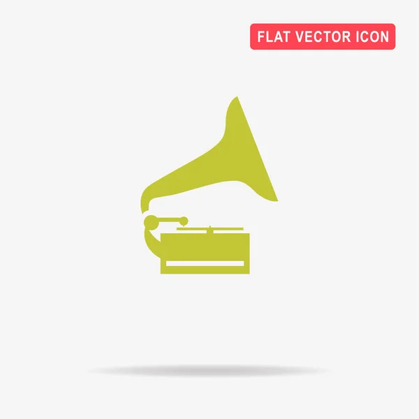 Gramofon Ikonra Vektor Koncepció Illusztráció Design — Stock Vector