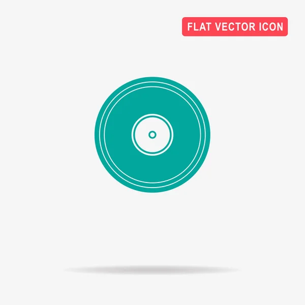 Schallplatten Ikone Vektor Konzept Illustration Für Design — Stockvektor
