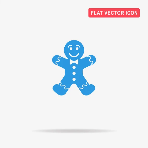 Gingerbread Man Pictogram Geïsoleerd Witte Achtergrond — Stockvector