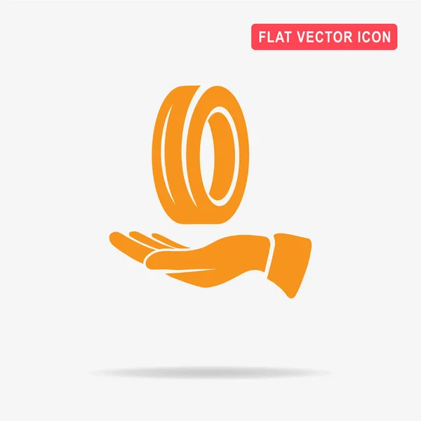 Road Tire Hand Icon Vector Concept Illustration Design — Stock Vector