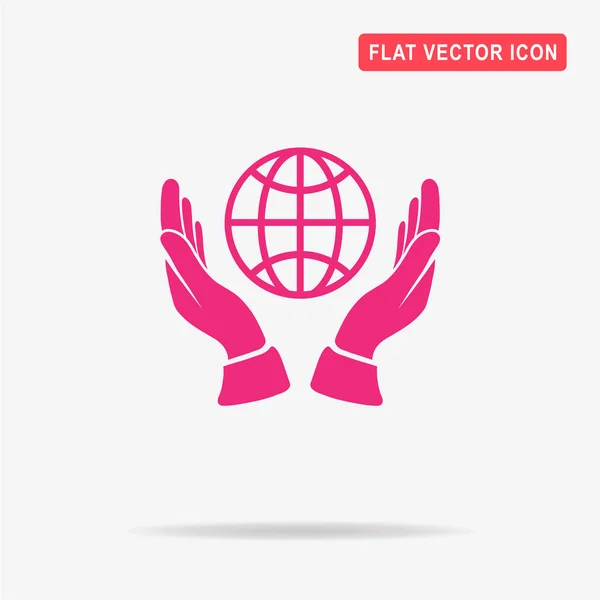 Globo Manos Icono Ilustración Del Concepto Vectorial Para Diseño — Vector de stock