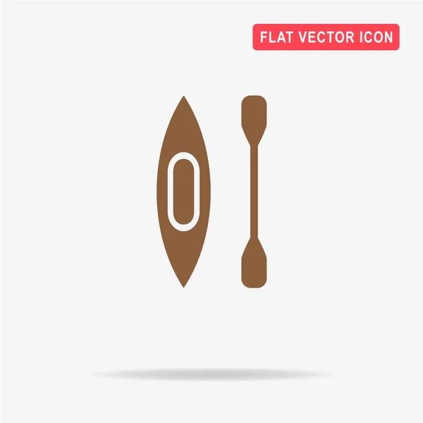 Kano Met Peddel Pictogram Vectorillustratie Concept Voor Ontwerp — Stockvector
