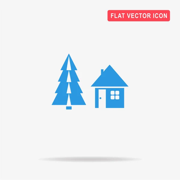 Kerst Huisje Vectorillustratie Concept Voor Ontwerp — Stockvector