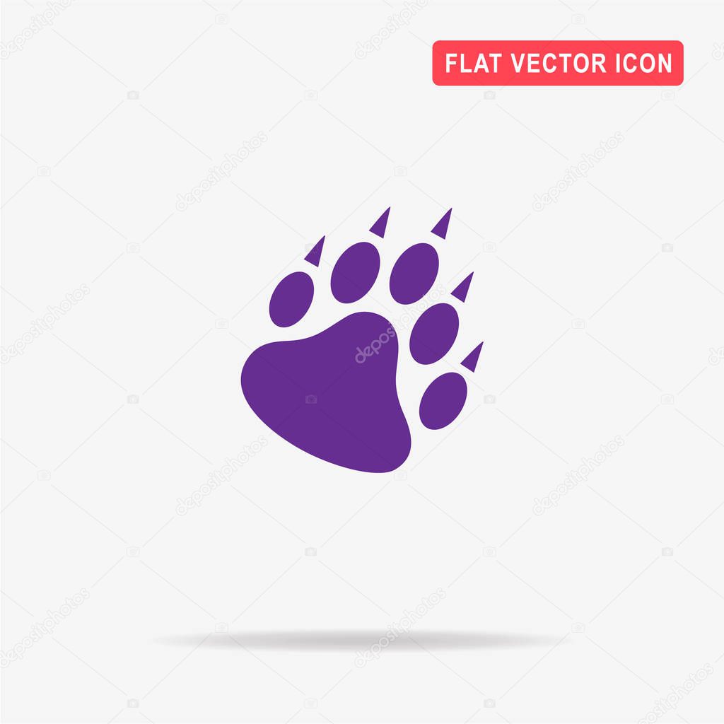 Bear paw icon. Vector concept illustration for design.