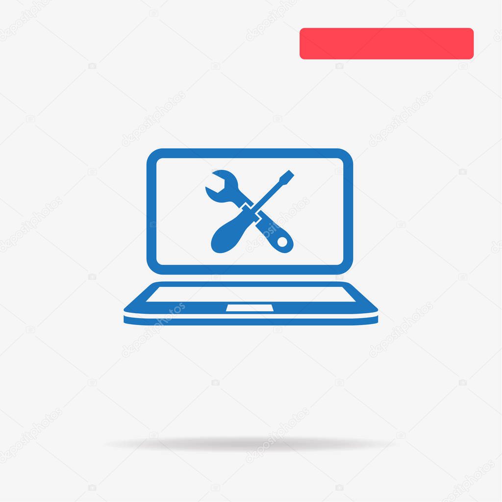 Repair computer icon. Vector concept illustration for design.