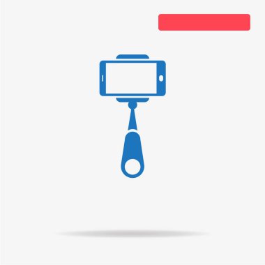 Selfie çubuğu ikonu. Tasarım için vektör konsepti çizimi.