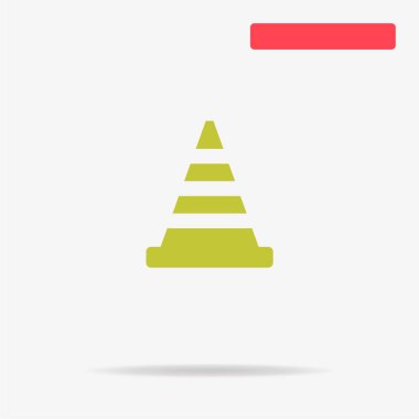 Yol koni simgesi. Vektör konsept illüstrasyon tasarımı için.