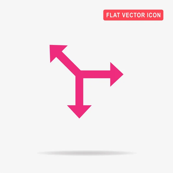 Icône Flèche Direction Trois Sens Illustration Vectorielle Concept Pour Design — Image vectorielle