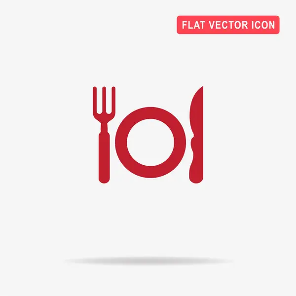 Assiette Avec Fourchette Icône Couteau Illustration Vectorielle Concept Pour Design — Image vectorielle