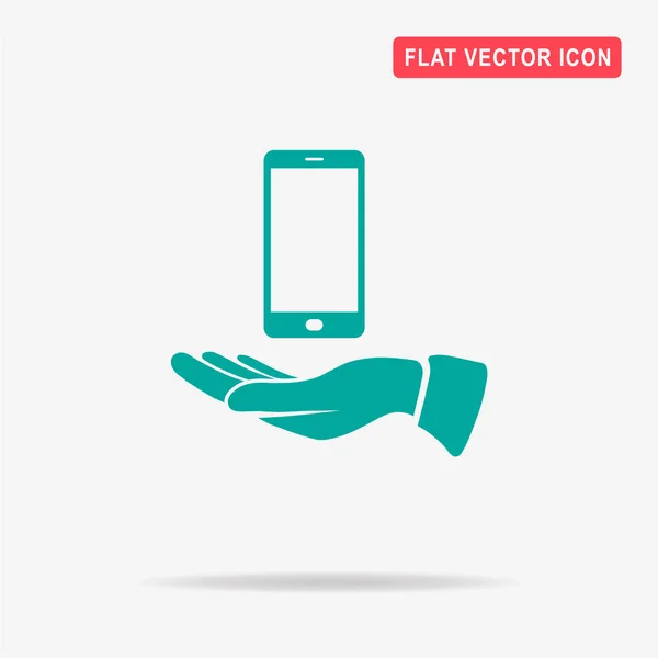 Смартфон Значок Руки Векторная Концепция — стоковый вектор