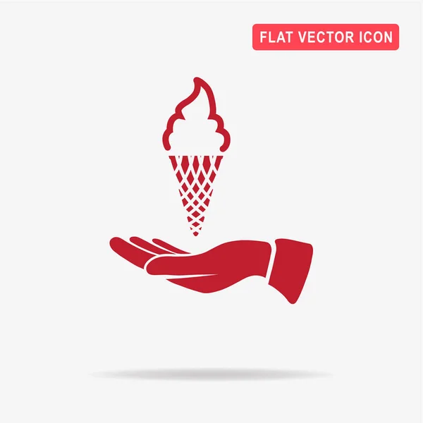 Мороженое Икона Рук Векторная Концепция — стоковый вектор