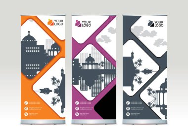 Afiş olarak topla stand tasarım şablonu - vektör çizim