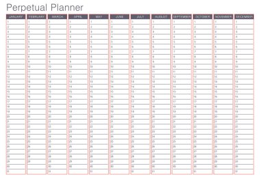 26+ Calendario Perpetuo agenda settimanale orizzontale da stampare