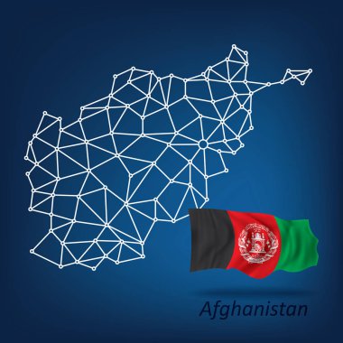Soyut Afganistan - vektör çizim Haritası