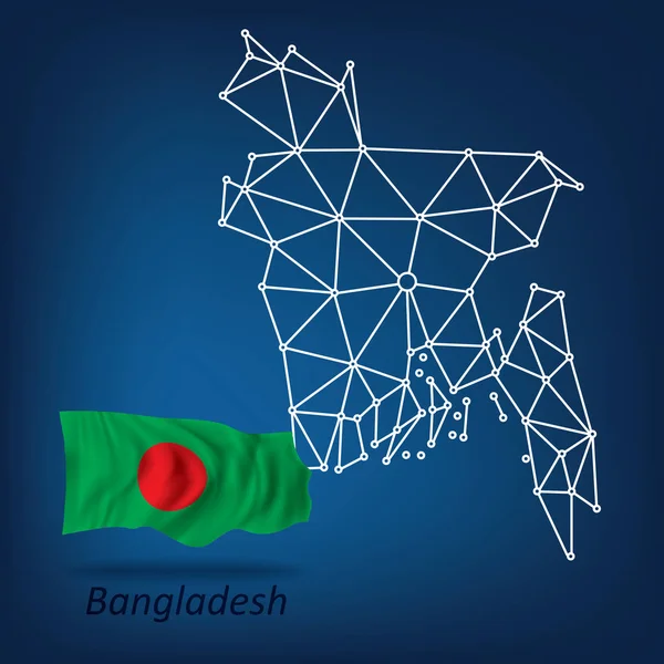 Absztrakt Térkép Bangladesben Vektor Illusztráció — Stock Vector