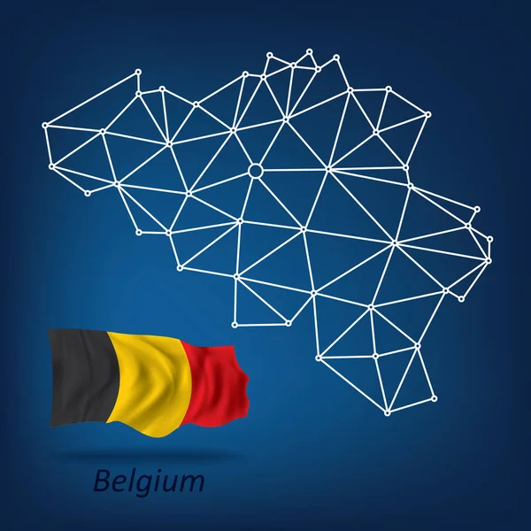 Belçika Vektör Çizim Soyut Haritası — Stok Vektör