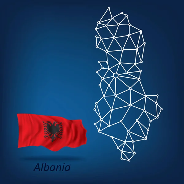 Mapa Abstracto Albania Ilustración Vectorial — Archivo Imágenes Vectoriales