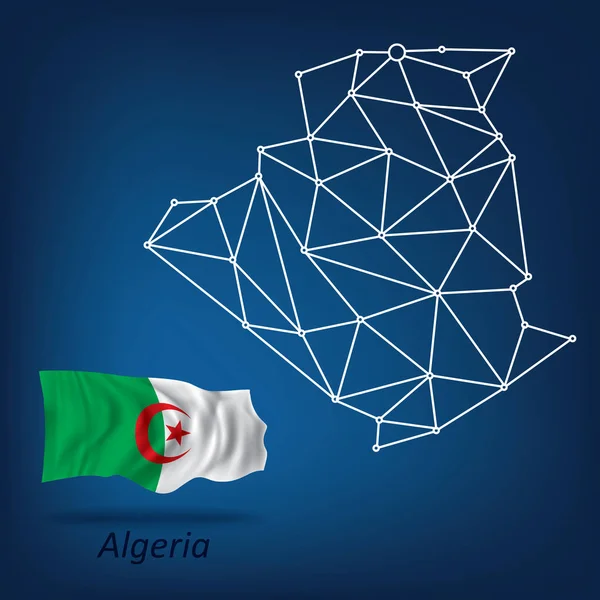 Abstract Map Algeria Vector Illustration — Stock Vector