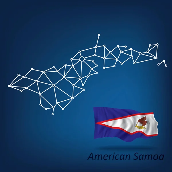Mapa Abstracto Samoa Americana Ilustración Vectorial — Vector de stock