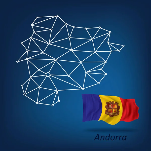 Soyut Andorra Vektör Çizim Haritası — Stok Vektör